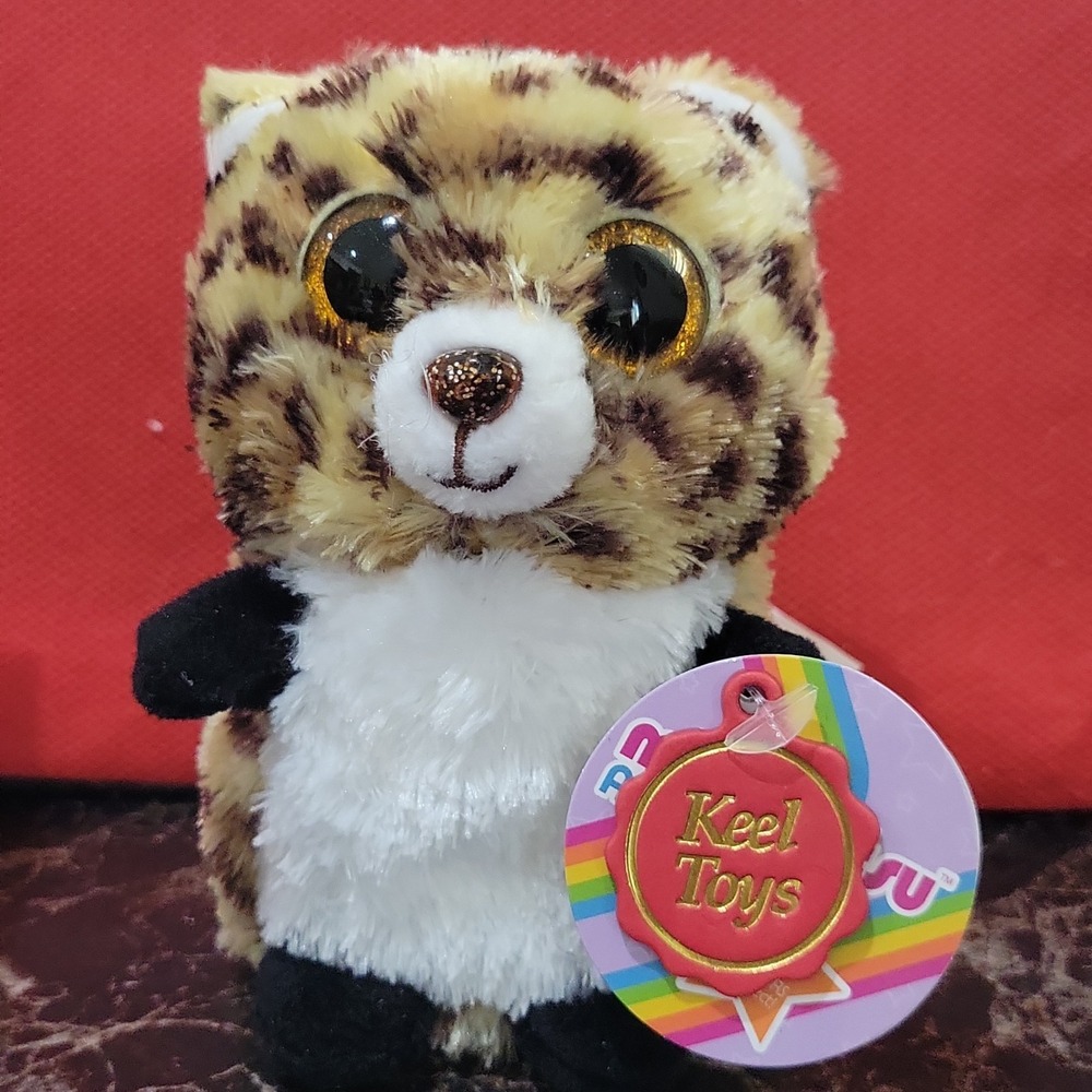 Keel Toys Mini Motsu Freckles Leopard 4" Mini Plush NWT Tag Color May Vary